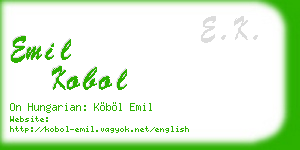 emil kobol business card